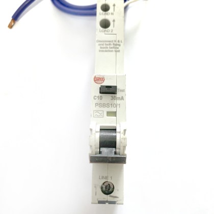 Wylex PSBS10/1 C10 10A 10 Amp 30mA RCBO 2 Double Pole Circuit Breaker Type A